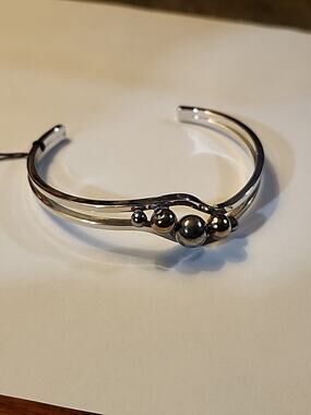 G by Gennaro Open Cuff Bracelet Silver Color 2" Wide VERY SMALL NO FLEX